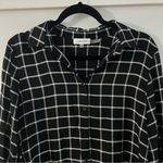 Calvin Klein Button Down Black and White Long Blouse. Size PS Photo 1