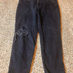 Old Navy ‎ OG Straight High Rise Black Distressed Jeans Slim Pockets Size 14 Photo 0