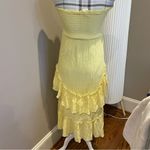Butter Yellow Strapless Ruffle Dress Size L Photo 2