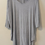 Anthropologie  Top Lagenlook Loose Jersey Tunic Pinstripe Stripe Minimalist Long Photo 0