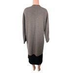 Soft Surroundings Cardigan Sweater Medium Taupe Brown Faux Suede Trim Open Front Photo 2