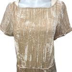 Anthropologie Floreat Beige Velvet Velour Short Sleeve Mini Shift Dress Size XS Photo 7