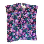 NEW Pool to Party Floral Fringe Swim COVER UP KIMONO Tropical Purple 100% Cotton Size undefined Photo 0