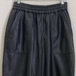 AG Adriano Goldschmied Black Faux Leather Nova Sweatpants Photo 4