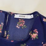 JustFab  Dress Large Blue Fit Flare Long Sleeve Boho Cottagecore‎ Photo 4