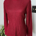 Salvatore Ferragamo  Wine Red Silk‎ Open Weave Sweater Mock Neck size Medium Photo 0