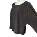 L'Agence  Gianne Black Open Bell Sleeve Silk Blouse, Sz S Photo 12