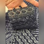 Lucky Brand Fringe Jacquard Mini Sweater Dress Long Sleeves Navy Size L NWT Photo 9