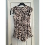 Savanna Jane Shorts Romper Womens Medium Cream Animal Print Embroidered Boho Photo 6