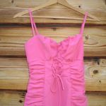 Revolve NWT Superdown Barbie Pink Crystal Ruched Cami Dress Photo 5