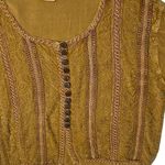 Boutique Vintage Handkerchief Netted Button Down Embroidered Boho Blouse Photo 8