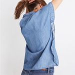 Madewell Indigo Ruffle Side Cotton Linen Boxy Shirt -
Size XS Photo 2