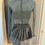 Kelle Dance Elegant Gray Mini Skirt with Sequined Bodysuit Photo 3