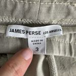 James Perse  Utility Pant Large Beige Cropped Drawstring Waist Casual Relaxed Fit Photo 8