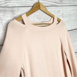 Loft  Blush Pink Cold Shoulder Sweater Top Size Medium Photo 5