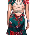 Pretty Little Thing Green Floral Wrap Dress 8 NWT Photo 4