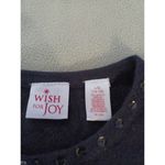 Wish for Joy black button down sweater cardinals embroidery w sequins L Vtg Size L Photo 1