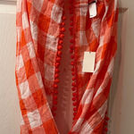 Crown & Ivy  Orange and White Plaid Scarf Photo 0
