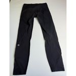 Lululemon ‎ Black High Rise Workout Leggings Cropped Zipper Pockets 6 Photo 5