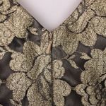 Theia Women’s Floral Gold Black Metallic Mesh Sleeveless Formal A Photo 6