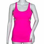 Athleta  Shirt Womens XSmall Start Up Bright Pink White Mesh Strappy Athleisure‎ Photo 0