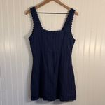 Princess Polly Dasha Mini Dress Navy Blue Lace Trim 100% Cotton Size 10 Photo 7