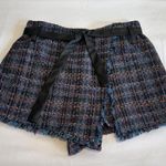 Venus Tweed Blue & Purple Skort Style Shorts Sz 14 Black Belt Photo 6