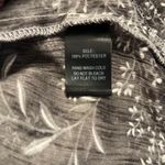 Lulus  Sheer Grey with White Embroidered Flowers Blouse with Keyhole Back Photo 5