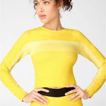 Fabletics  Yellow Long Sleeve Cropped Athletic Shirt Photo 3
