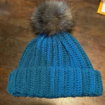 Chunky Oversized Cuffed Fall Winter Beanie Faux Fur PomPom Photo 4