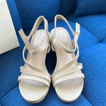Tan Wedge Sandals with Strappy Design and Open Photo 6