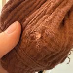 Raquel Allegra Military Utility Button Up Linen Gauze Shirt Size 1 or Small Brown Photo 10