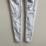 ECHT White Black Marble Print Hight Waisted Athletic Workout Leggings Photo 7