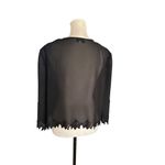 Karen Millen Karen Miller Sheer Beaded Jacket Shrug With Floral Design Scalloped Edges Sz 20 Photo 1