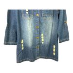 Long distressed denim woman’s lightweight jacket or Dress size M Blue Size M Photo 3