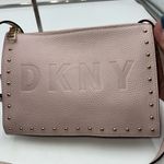 DKNY ‎ Blush Pink Leather Studded Crossbody Bag Photo 3