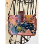 OZ Orifaz Argentine Brown Floral Cross Body Bag Leather Retro Vtg Y2k Artsy Photo 2