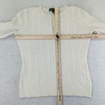 Ralph Lauren Black Label Cream Cable Knit V Neck Cashmere Sweater Womens Large Photo 4