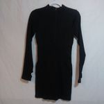 OQQ Black Ribbed Mock Neck Long Sleeve Tummy Control Mini Dress Classic Size L Size L Photo 7