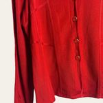 Misook Exclusively Solid Red Knit Button Front Sweater Jacket Size Medium Photo 3