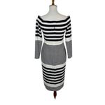 Eliza J  Dress 8 Navy White Striped Back Zip Classic Career Photo 3