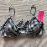 Betsey Johnson  Black and White Plaid Bikini Top Photo 5