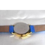 NWOT Geneva Platinum Stylish Blue Quilted 8" Band/Face Gold Tone Working Watch Photo 2