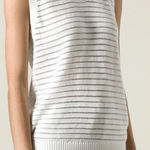 J Brand Open Knit Tank Top White Ivory M Photo 0