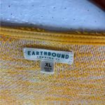 Earthbound  XL Cotton Hombre Bell Sleeve Crop Top in Teal n Yellow Photo 3