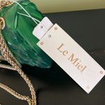 Le Miel  Green Gel Crossbody Bag With Gold Chain Photo 1