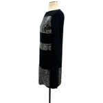 Gerard Darel  Sequin Shift‎ Dress Long Sleeve Black Silver Size 38 US 6 Photo 5