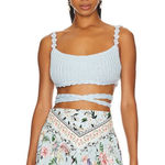 Agua Bendita Albany Crochet Top Sally Blue Womens Size Medium Photo 0