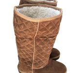 Skechers Retro Quilted Suede Tall Boots Sz. 6 Round Toe Sherpa Lined Roll Down Photo 2