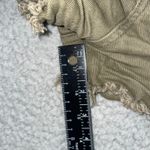 SheIn Distressed Denim Shorts Women 28 High Waist Raw Fringe Olive Photo 4